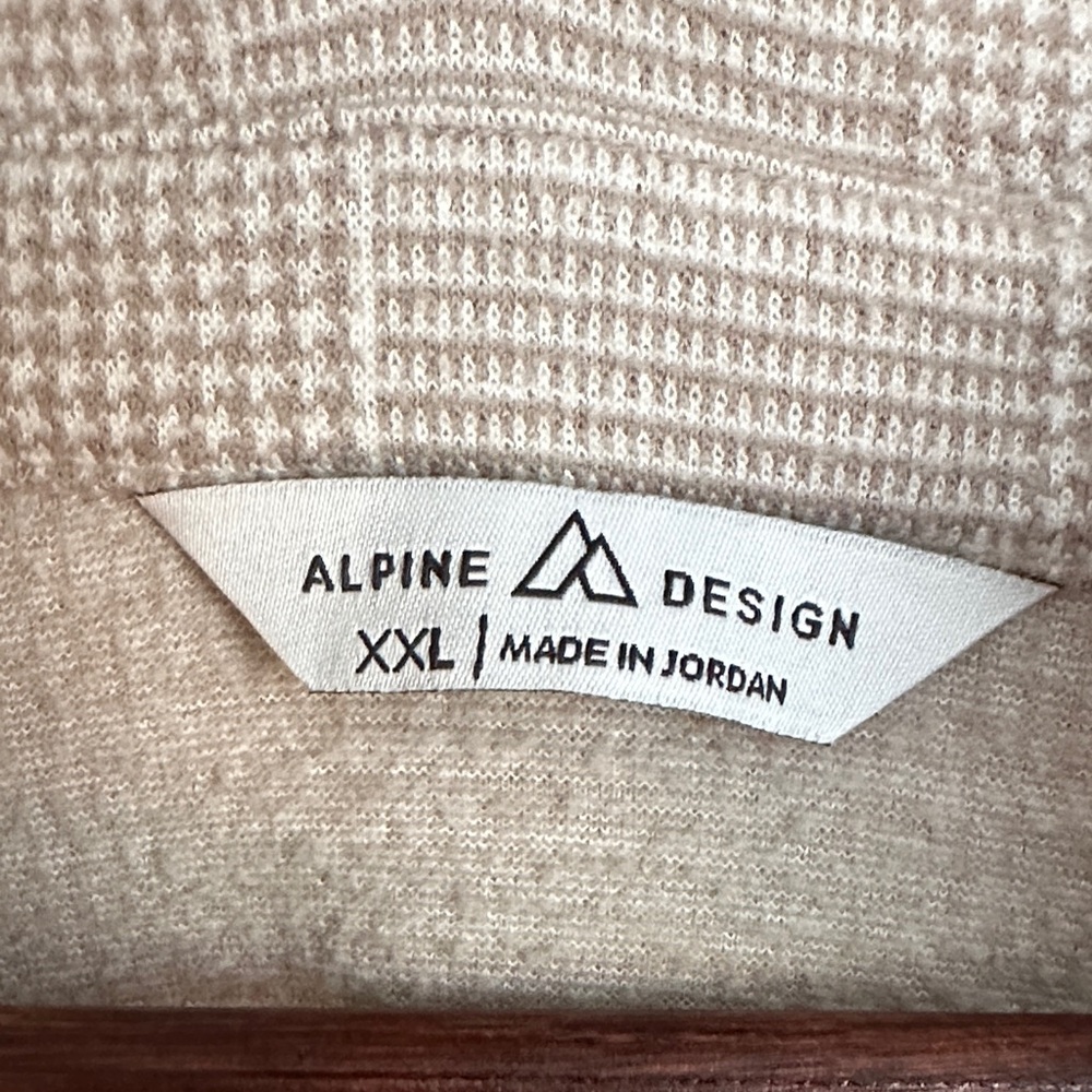 Alpine Men's Casual Beige and Cream Checkered Shirt - Picture 2 of 9